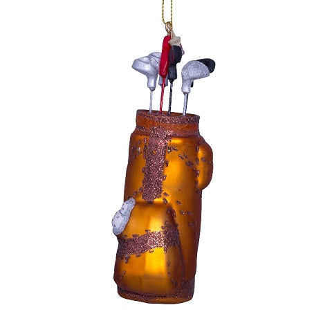 Ornament glass brown golf bag