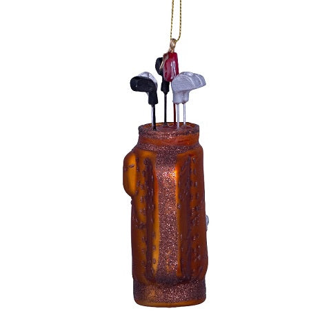 Ornament glass brown golf bag