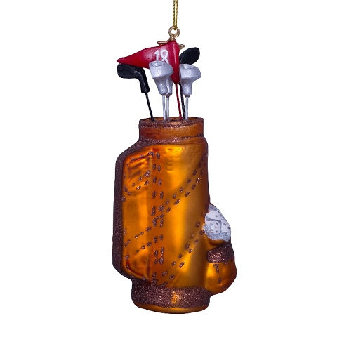 Ornament glass brown golf bag