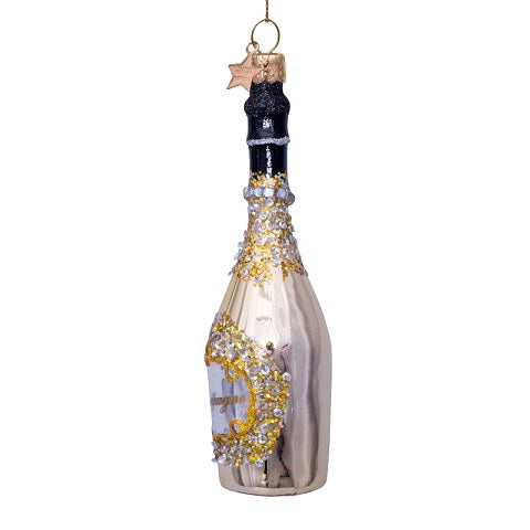 Ornament gold champagne bottle