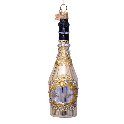 Ornament gold champagne bottle