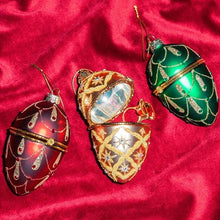 Ladda upp bild till gallerivisning, Ornament gold decorated egg w/opening