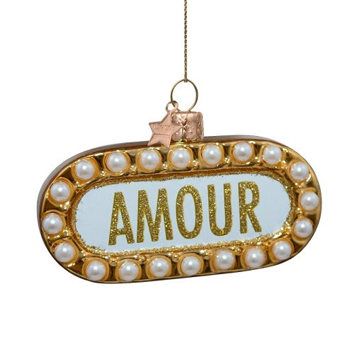 Ornament white matt amulet Amour