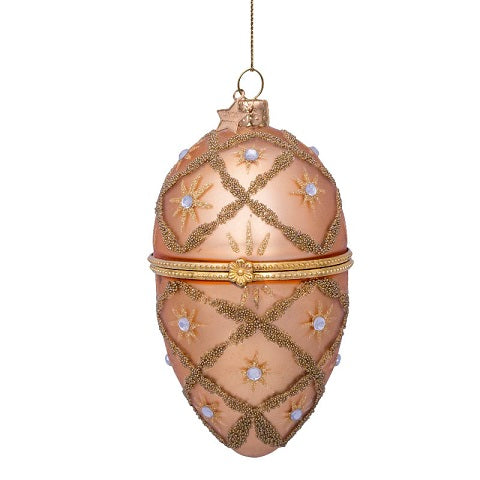 Ornament gold decorated egg w/opening