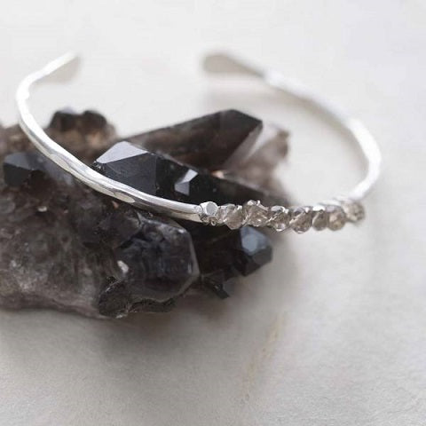 DEVOTED armband Smokey Quartz silver