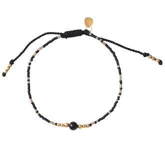 IRIS armband Black Onyx guld