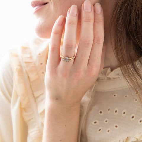 Elastisk ring - Labradorite guld