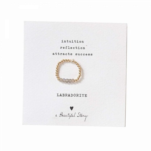 Elastisk ring - Labradorite guld