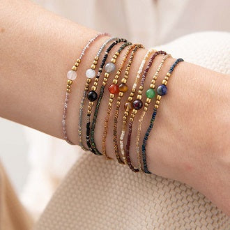 IRIS armband Black Onyx guld