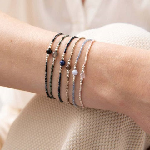 IRIS armband Smokey Quartz silver