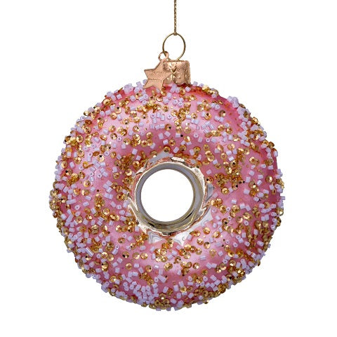 Gold/pink donut ornament