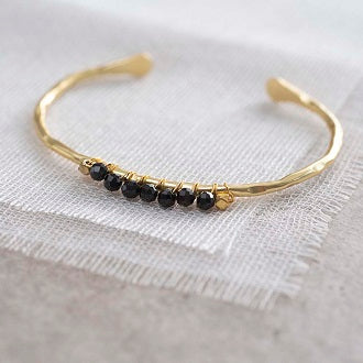 DEVOTED armband Black Onyx guld