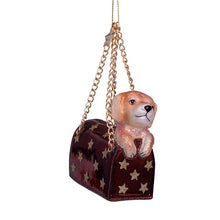 Ladda upp bild till gallerivisning, Ornament brown opal bag w/labrador puppy
