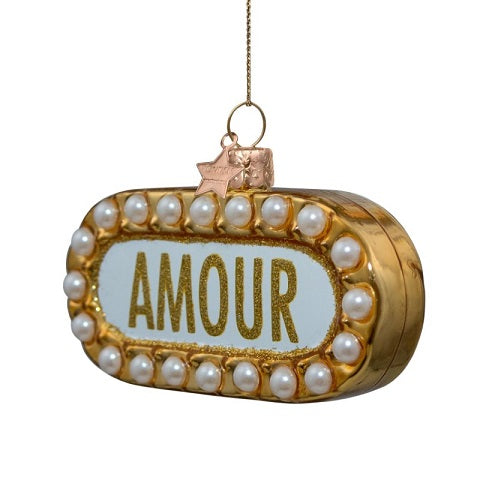 Ornament white matt amulet Amour