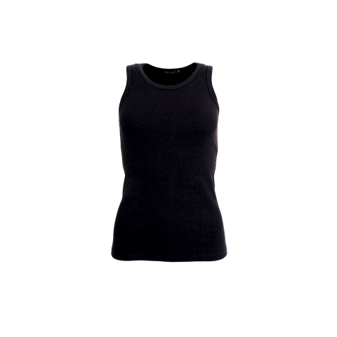 Ribbad tank top BLACK