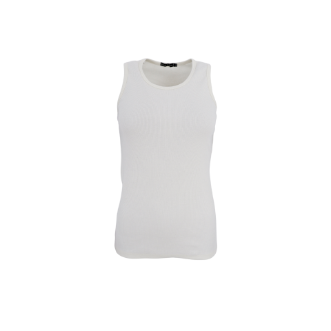 Ribbad tank top OFF WHITE