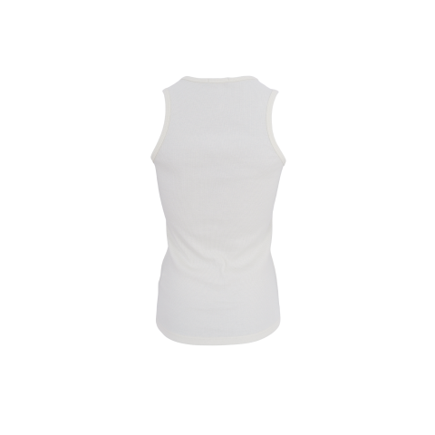 Ribbad tank top OFF WHITE