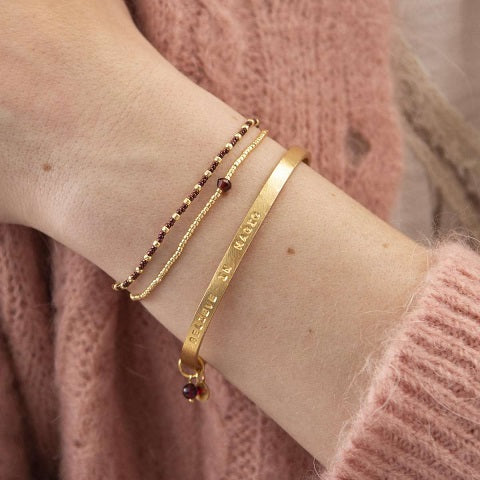 PURE armband Garnet guld