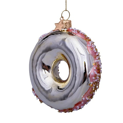 Gold/pink donut ornament